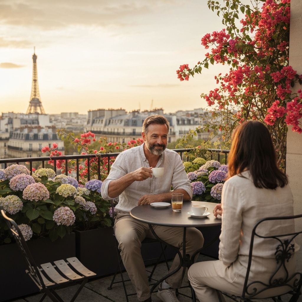 Person enjoying coffee and social connection
